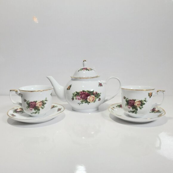 Royal Albert Small Teapot with 2 Cups & Saucers Gift Set – 2006 - Picture 15 of 15